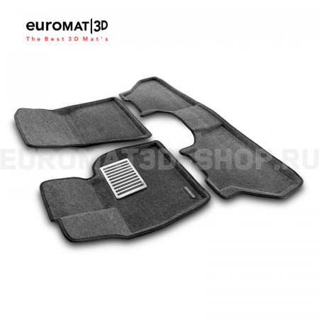 Текстильные 3D коврики Euromat3D Lux в салон для Bmw X5 (E70) (2008-2014) № EM3D-001212G Серые