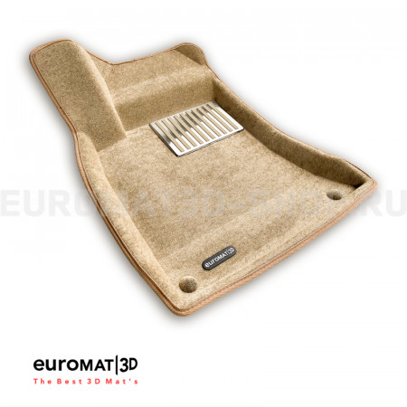Текстильные 3D коврики Euromat3D Lux в салон для Mercedes B-Class (W246) (2011-2018) № EM3D-003516T Бежевые