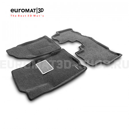 Текстильные 3D коврики Euromat3D Lux в салон для Chevrolet Captiva (2006-2016) № EM3D-001503G Серые
