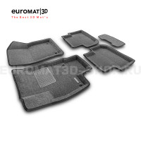 Текстильные 3D коврики Euromat3D Business в салон для Volkswagen Tiguan (2017-2024) (Укороченная) № EMC3D-005420G Серые