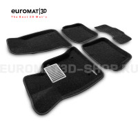 Текстильные 3D коврики Euromat3D Lux в салон для Cadillac CT6 (2018-) № EM3D-001300