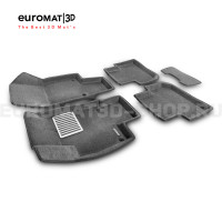 Текстильные 3D коврики Euromat3D Lux в салон для Volkswagen Tiguan (2017-2024) № EM3D-005415G Серые