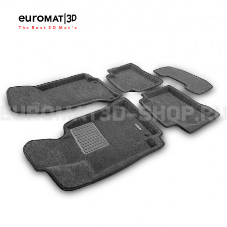 Текстильные 3D коврики Euromat3D Business в салон для Mercedes CLS-Class (C257) (2018-) № EMC3D-003519G Серые