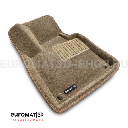 Текстильные 3D коврики Euromat3D Business в салон для Volvo S 60 (2019-) № EMC3D-005502T Бежевый