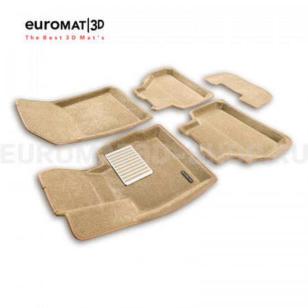 Текстильные 3D коврики Euromat3D Lux в салон для Bmw X3 (F25) (2010-2017) № EM3D-001210T Бежевые