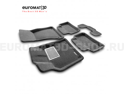 Текстильные 3D коврики Euromat3D Lux в салон для Porsche Macan (2014-) № EM3D-004103G Серые