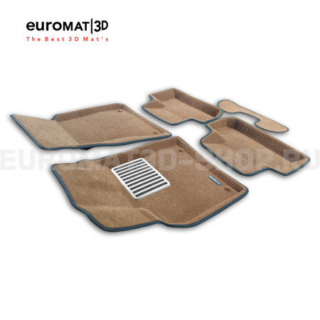 Текстильные 3D коврики Euromat3D Lux в салон для Audi Q5 (2008-2016) № EM3D-001104R Коричневые