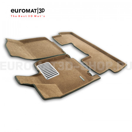 Текстильные 3D коврики Euromat3D Lux в салон для Seres M7 (2023-) № EM3D-001491R Коричневые
